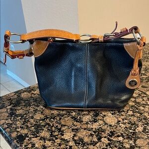 Dooney & Bourke Black and Tan Leather Bag